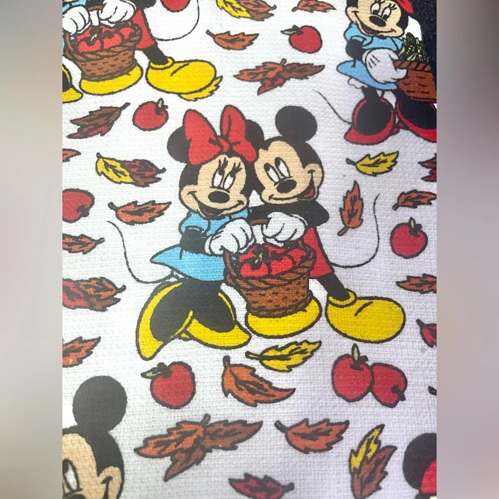 Mickey & Minnie Mouse Fall Autumn Kitchen Towel Set 2x Love Leaves Apples NWT